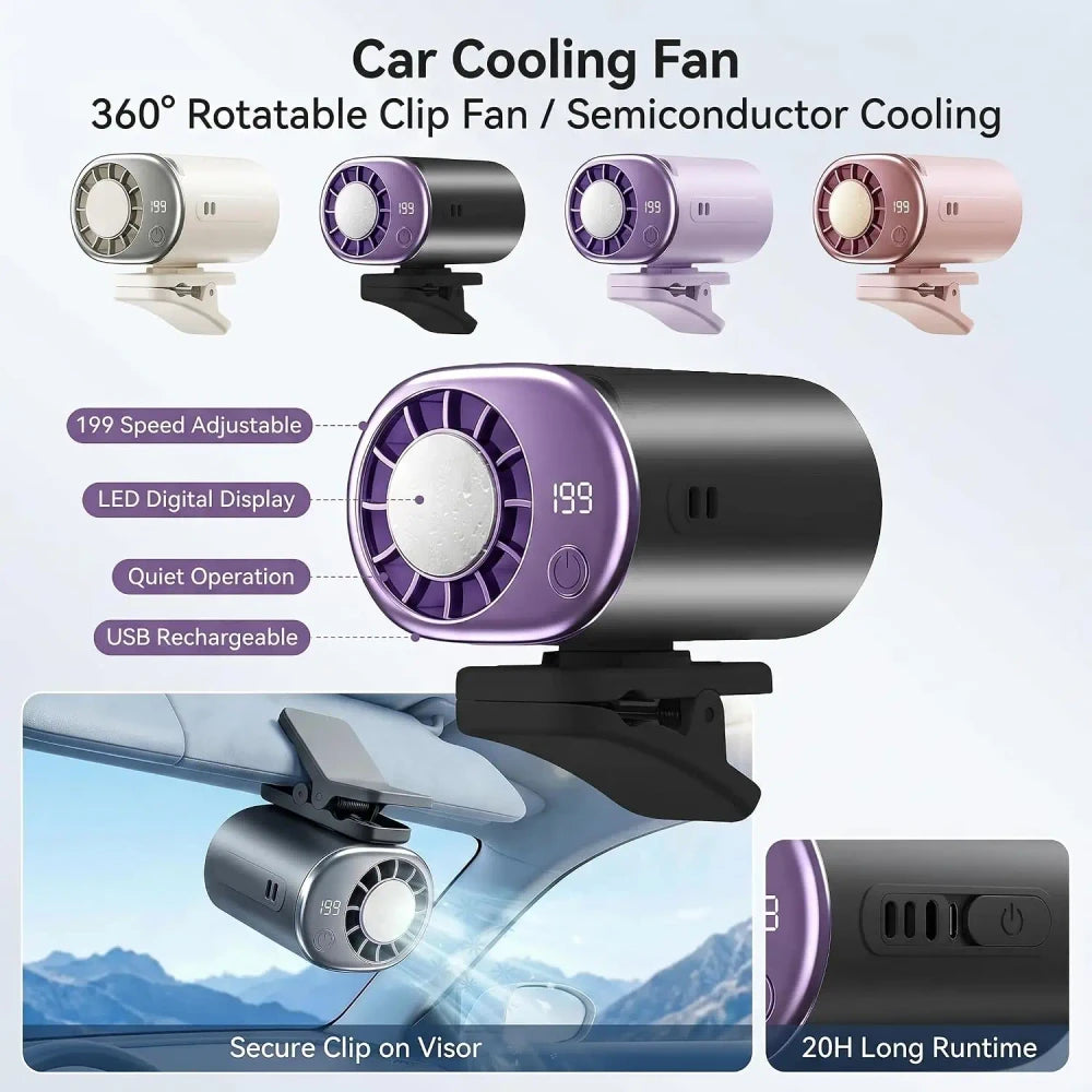 Clip-On Car Air Conditioner Fan